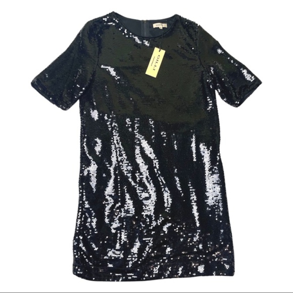 NWT | Gilli Black Sequin NYE Shift Dress | Size Small